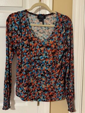 Women's FDJ V-Neck Long Sleeve Top